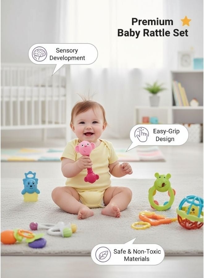 ZEESQUARE Baby Teether Toy Rattle Set Toddler Toy for New Born Baby - Image 2
